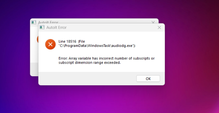 "AutoIt Error" and an antivirus that closes itself: a miner with remote access