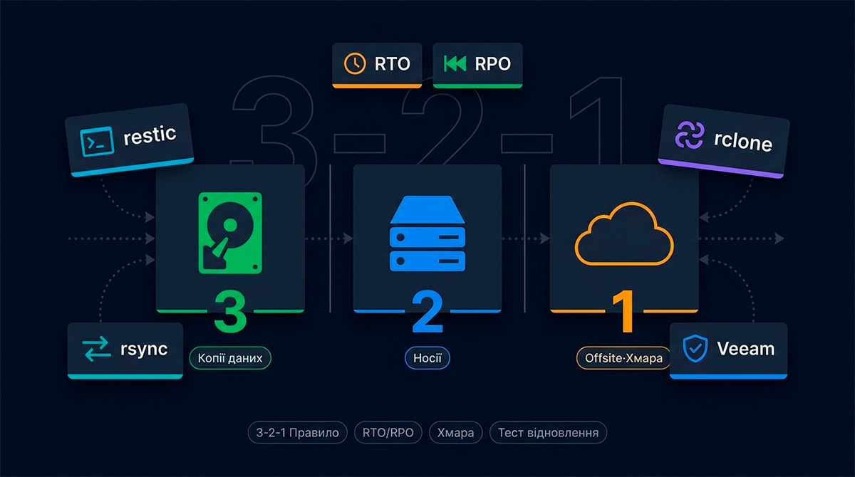 Бекап стратегія для бізнесу: правило 3-2-1 та як його реалізувати