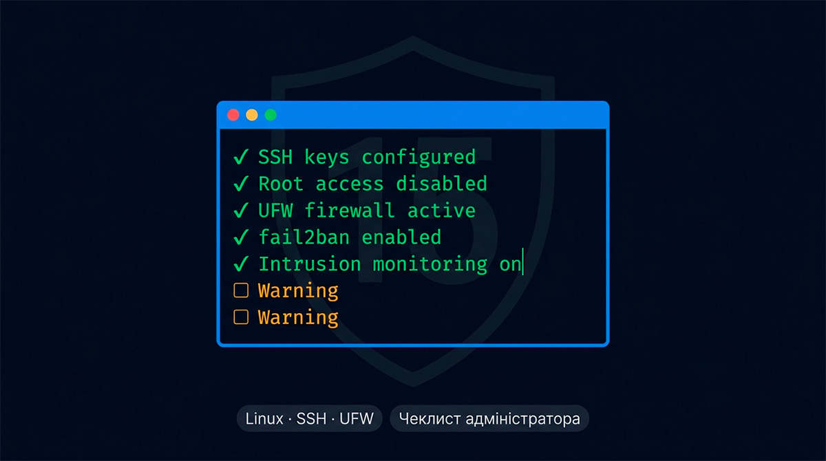 Безпека Linux сервера: чеклист з 15 пунктів