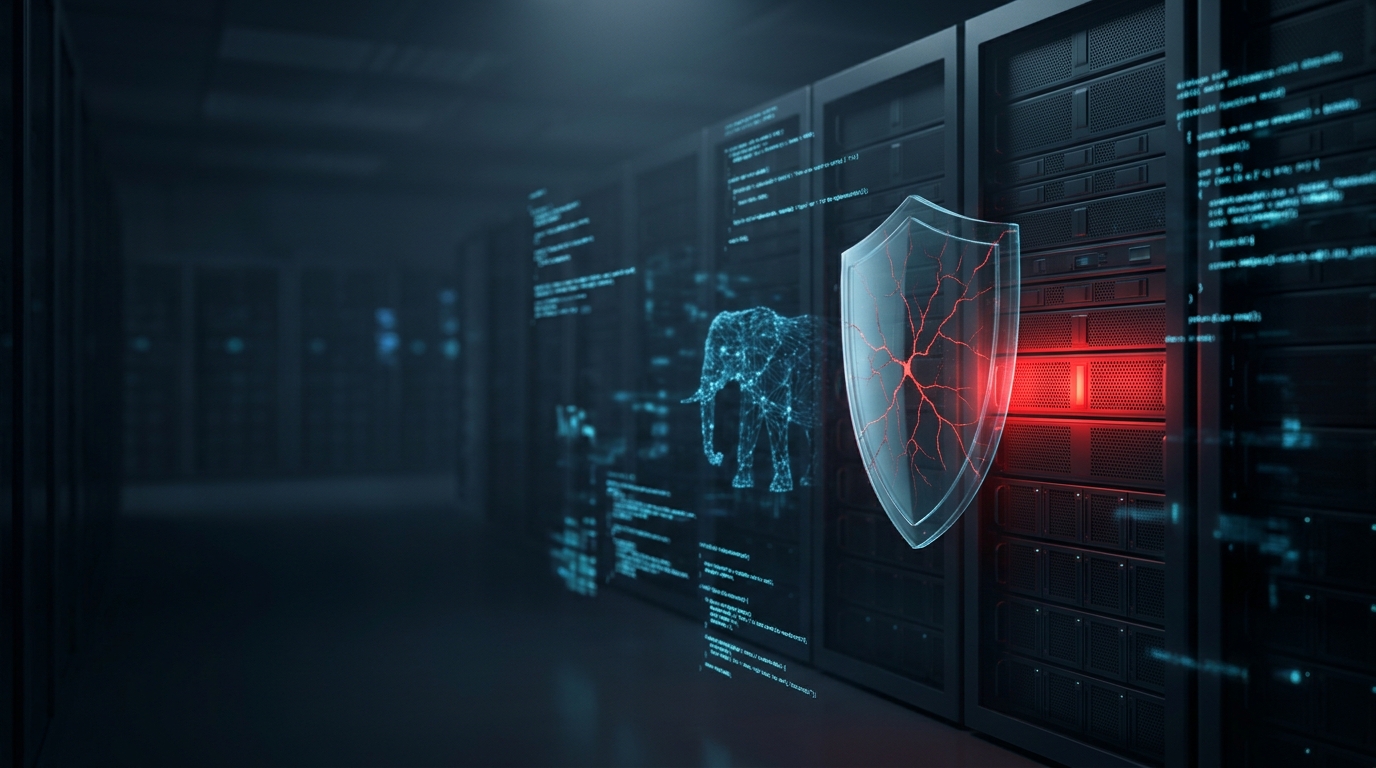 Server with a critical PHP vulnerability warning